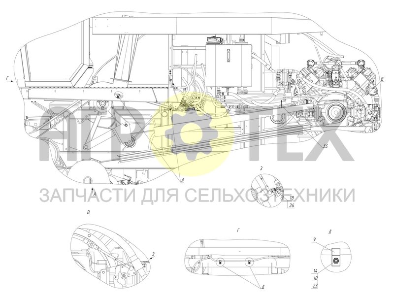 Коммуникации управления агрегата измельчающего (1401.52.01.000) (№11 на схеме)